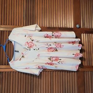 Cream and coral blouse size 2x